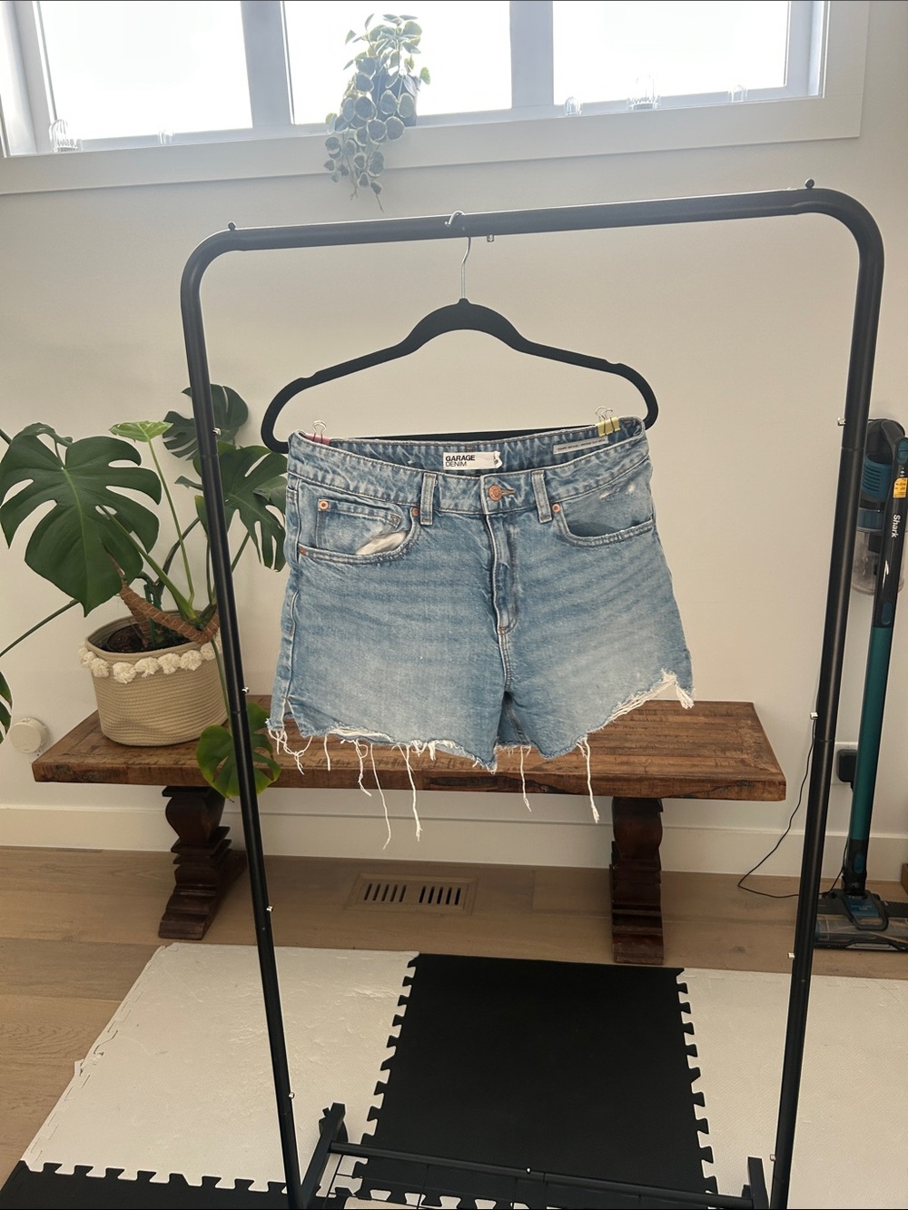Garage Light Blue Distressed Denim Cutoff Shorts